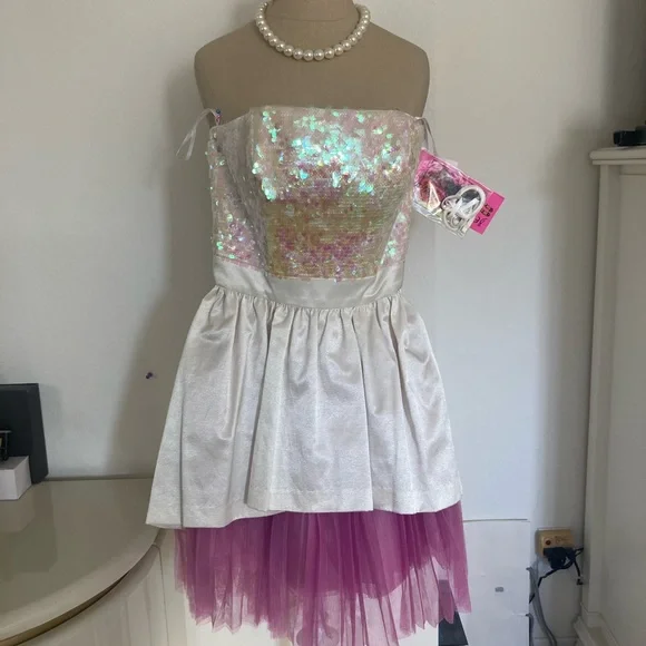 open lace back dress Vintage 80's Tartan Plaid Taffeta Mini Party Dress – Opal Pineapple main image 0